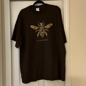 St. Augustine Bee Graphic T-Shirt - Brown with Gold Print